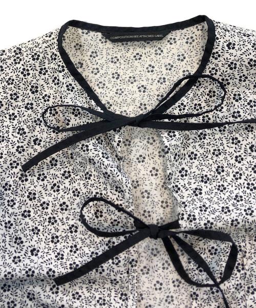 Y's（ワイズ）Y's (ワイズ) ナンバリングレースアップブラウス ホワイト×ブラック サイズ:SIZE 1の古着・服飾アイテム