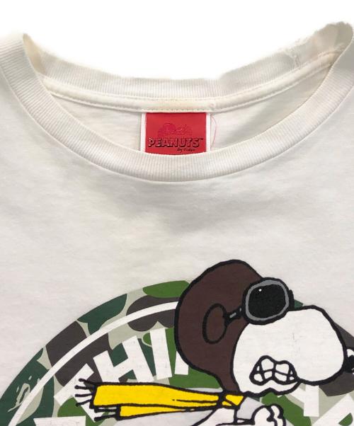 PEANUTS（ピーナッツ）PEANUTS (ピーナッツ) A BATHING APE (ア ベイシング エイプ) 半袖カットソー ホワイト サイズ:Mの古着・服飾アイテム