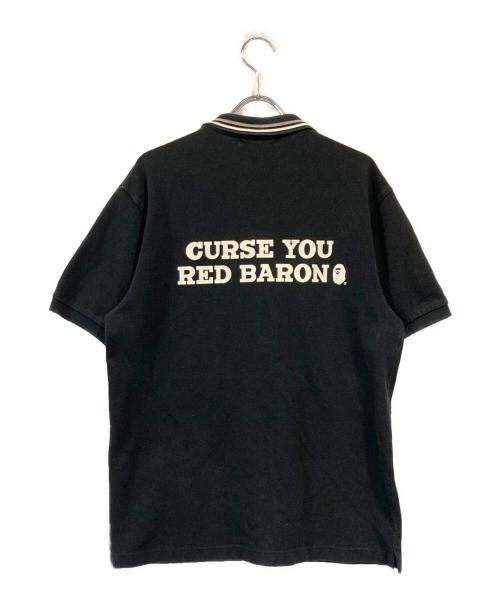 PEANUTS（ピーナッツ）PEANUTS (ピーナッツ) A BATHING APE (ア ベイシング エイプ) 半袖ポロシャツ ブラック サイズ:Lの古着・服飾アイテム