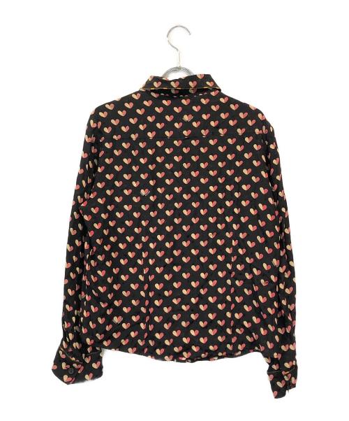 LOUIS VUITTON（ルイ ヴィトン）LOUIS VUITTON (ルイ ヴィトン) ハート総柄 シルク長袖シャツ ブラック サイズ:SIZE 40の古着・服飾アイテム