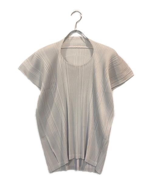 PLEATS PLEASE（プリーツプリーズ）PLEATS PLEASE (プリーツプリーズ) プリーツ変形カットソー グレー サイズ:SIZE 3の古着・服飾アイテム