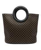 CELINEセリーヌ）の古着「マカダム柄サークルハンドルバッグ」｜ブラック×ブラウン