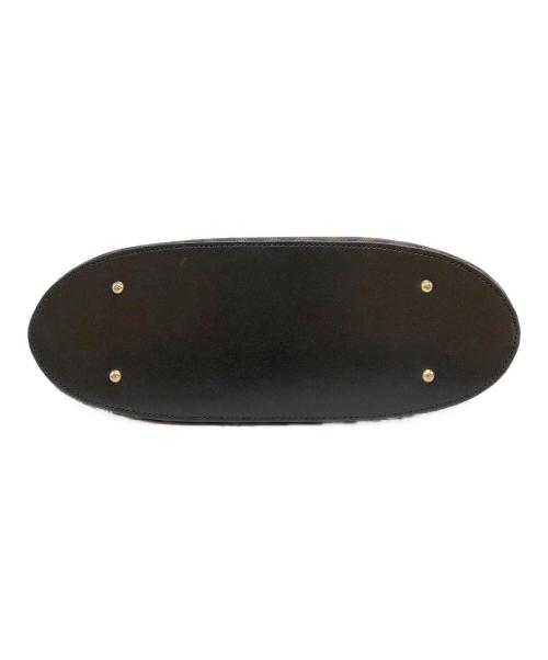 CELINE（セリーヌ）CELINE (セリーヌ) マカダム柄サークルハンドルバッグ ブラック×ブラウンの古着・服飾アイテム