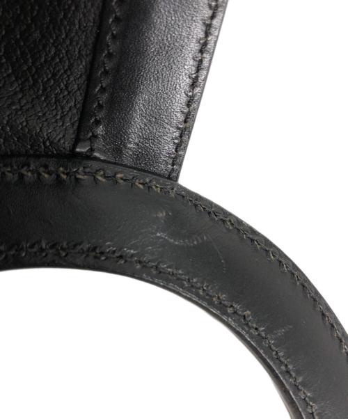 CELINE（セリーヌ）CELINE (セリーヌ) マカダム柄サークルハンドルバッグ ブラック×ブラウンの古着・服飾アイテム