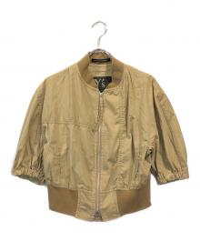 Y's（ワイズ）の古着「コットンポリワッシャー半袖ショートブルゾン」｜ベージュ