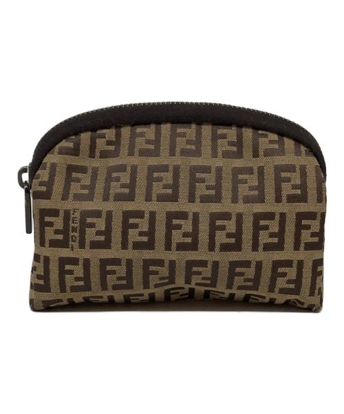 FENDI（フェンディ）FENDI (フェンディ) ズッキーノ柄ポーチ ブラウンの古着・服飾アイテム