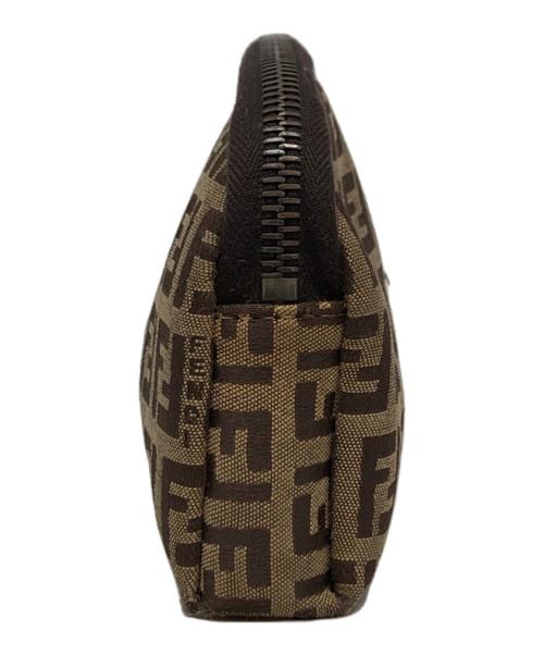 FENDI（フェンディ）FENDI (フェンディ) ズッキーノ柄ポーチ ブラウンの古着・服飾アイテム