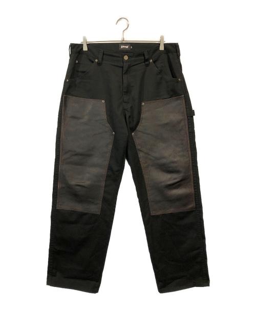 Schott（ショット）Schott (ショット) Dickies (ディッキーズ) レザーコンビダブルニーパンツ ブラック サイズ:SIZE 36の古着・服飾アイテム