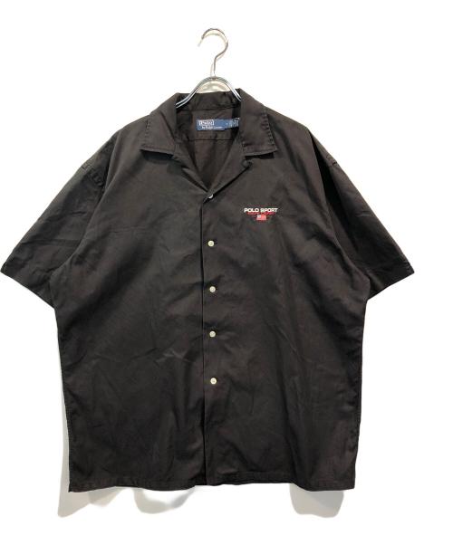 POLO RALPH LAUREN（ポロ・ラルフローレン）POLO RALPH LAUREN (ポロ・ラルフローレン) POLO SPORTS 刺繍オープンカラーシャツ ブラック サイズ:Mの古着・服飾アイテム