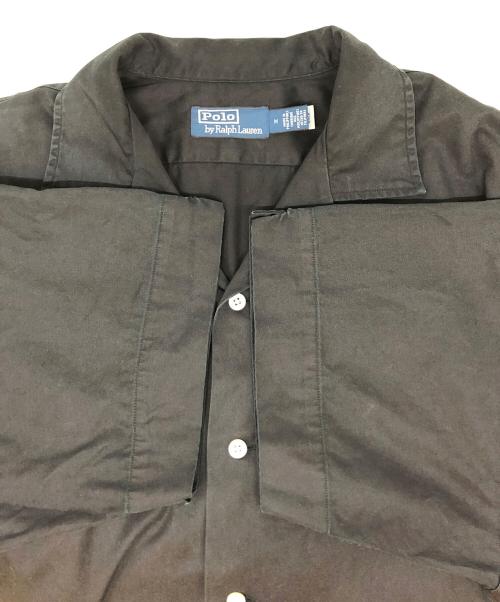 POLO RALPH LAUREN（ポロ・ラルフローレン）POLO RALPH LAUREN (ポロ・ラルフローレン) POLO SPORTS 刺繍オープンカラーシャツ ブラック サイズ:Mの古着・服飾アイテム