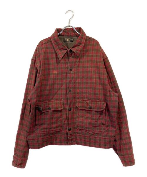 RRL（ダブルアールエル）RRL (ダブルアールエル) チェックシャツジャケット レッド サイズ:XXLの古着・服飾アイテム