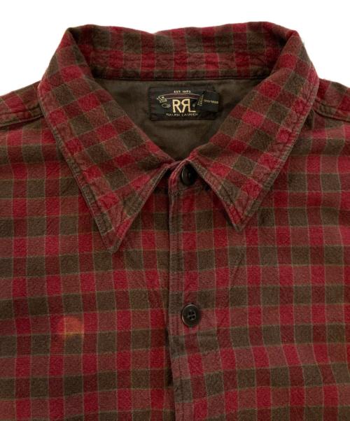 RRL（ダブルアールエル）RRL (ダブルアールエル) チェックシャツジャケット レッド サイズ:XXLの古着・服飾アイテム