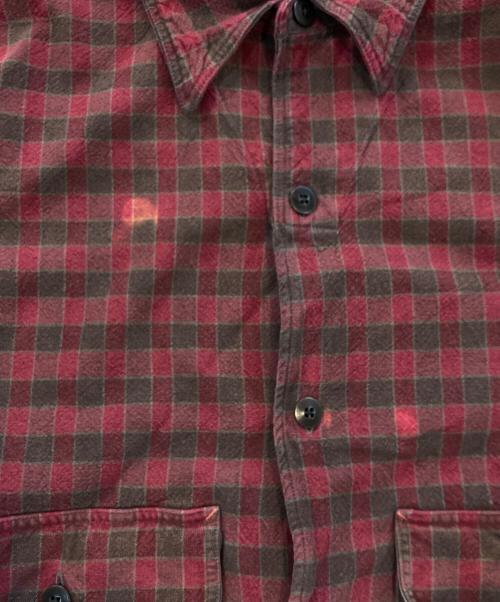 RRL（ダブルアールエル）RRL (ダブルアールエル) チェックシャツジャケット レッド サイズ:XXLの古着・服飾アイテム