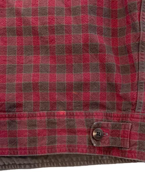RRL（ダブルアールエル）RRL (ダブルアールエル) チェックシャツジャケット レッド サイズ:XXLの古着・服飾アイテム