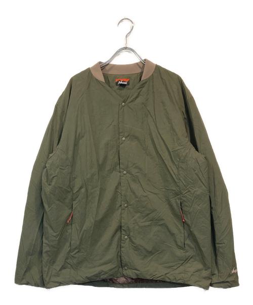 NANGA（ナンガ）NANGA (ナンガ) ソフトノーカラーダウンカーディガン グリーン サイズ:SIZE Lの古着・服飾アイテム