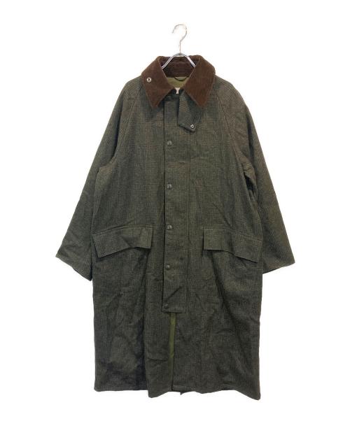 Barbour（バブアー）Barbour (バブアー) ウールツイードオーバーサイズバーレーコート グレー サイズ:SIZE 36の古着・服飾アイテム