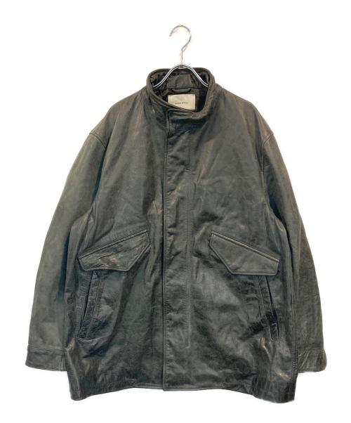 MAISON SPECIAL（メゾンスペシャル）MAISON SPECIAL (メゾンスペシャル) バッファローレザードレスオーバーショートモッズコート ブラック サイズ:SIZE 1の古着・服飾アイテム