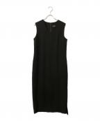 BLENHEIMブレンヘイム）の古着「サイドスリットVネックノースリーブワンピース」｜ブラック