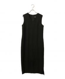 BLENHEIM（ブレンヘイム）の古着「サイドスリットVネックノースリーブワンピース」｜ブラック