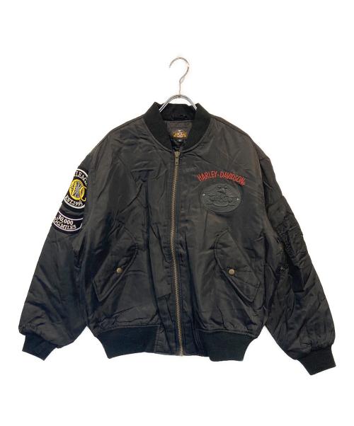 HARLEY-DAVIDSON（ハーレーダビッドソン）HARLEY-DAVIDSON (ハーレーダビッドソン) バック刺繍フライトジャケット ブラック サイズ:SIZE Mの古着・服飾アイテム