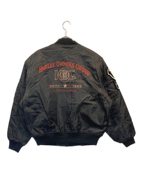 HARLEY-DAVIDSON（ハーレーダビッドソン）HARLEY-DAVIDSON (ハーレーダビッドソン) バック刺繍フライトジャケット ブラック サイズ:SIZE Mの古着・服飾アイテム
