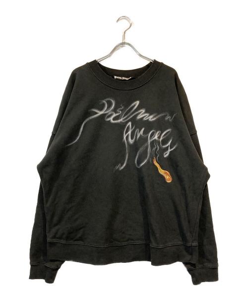 Palm Angels（パーム エンジェルス）Palm Angels (パーム エンジェルス) Black sweatshirt with FOGGY PA print ブラック サイズ:Mの古着・服飾アイテム