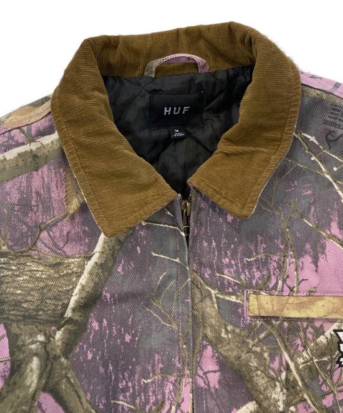 HUF（ハフ）HUF (ハフ) REALTREE MEGABLAST WORK JACKET パープル サイズ:SIZE Mの古着・服飾アイテム