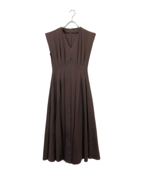 anuans（アニュアンス）anuans (アニュアンス) ウエストタックカットフレアワンピース ブラウン サイズ:Sの古着・服飾アイテム