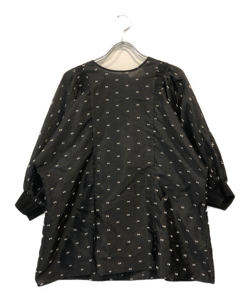 UNITED ARROWS（ユナイテッドアローズ）UNITED ARROWS (ユナイテッドアローズ) ハシゴ カットジャガードブラウス ブラック サイズ:FREEの古着・服飾アイテム