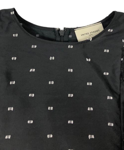 UNITED ARROWS（ユナイテッドアローズ）UNITED ARROWS (ユナイテッドアローズ) ハシゴ カットジャガードブラウス ブラック サイズ:FREEの古着・服飾アイテム