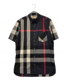 BURBERRY LONDON ENGLAND（バーバリー ロンドン イングランド）の古着「半袖チェックシャツ」｜ネイビー
