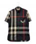 BURBERRY LONDON ENGLAND（バーバリー ロンドン イングランド）の古着「半袖チェックシャツ」｜ネイビー