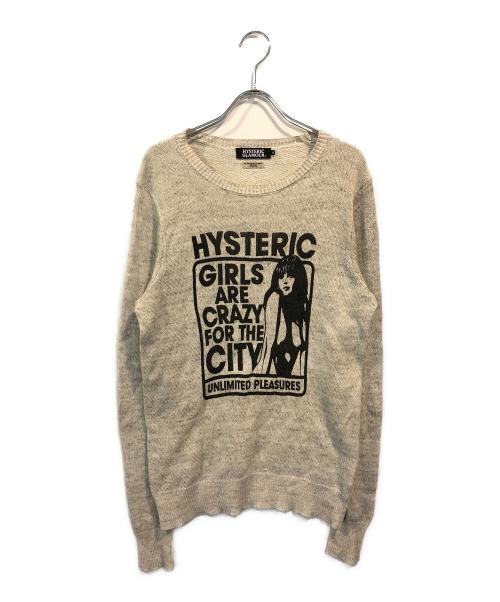 Hysteric Glamour（ヒステリックグラマー）Hysteric Glamour (ヒステリックグラマー) ヒスガールリネン混ニット グレー サイズ:Mの古着・服飾アイテム