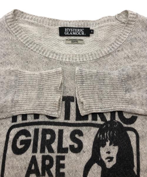 Hysteric Glamour（ヒステリックグラマー）Hysteric Glamour (ヒステリックグラマー) ヒスガールリネン混ニット グレー サイズ:Mの古着・服飾アイテム