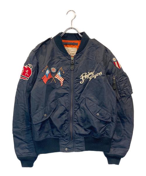 AVIREX（アヴィレックス）AVIREX (アヴィレックス) 刺繍フライトジャケット ネイビー サイズ:SIZE Lの古着・服飾アイテム