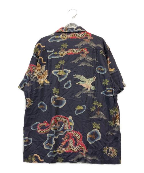 RRL（ダブルアールエル）RRL (ダブルアールエル) TROPICAL PRINT HAWAIIAN SHIRTS ネイビー サイズ:Lの古着・服飾アイテム