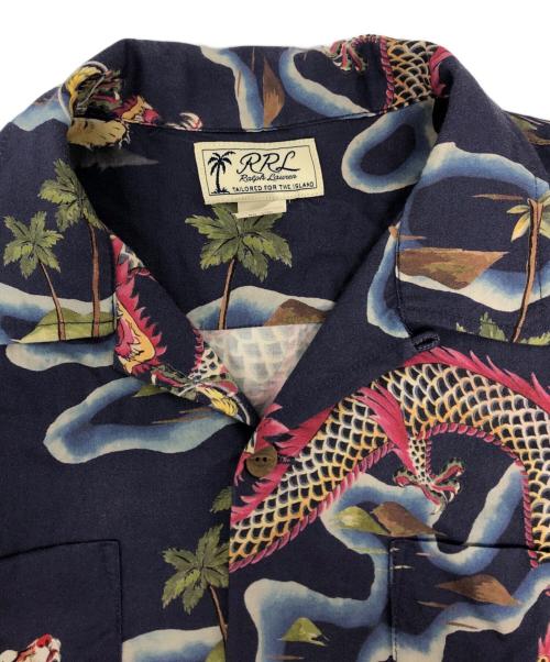 RRL（ダブルアールエル）RRL (ダブルアールエル) TROPICAL PRINT HAWAIIAN SHIRTS ネイビー サイズ:Lの古着・服飾アイテム