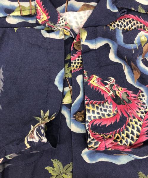 RRL（ダブルアールエル）RRL (ダブルアールエル) TROPICAL PRINT HAWAIIAN SHIRTS ネイビー サイズ:Lの古着・服飾アイテム