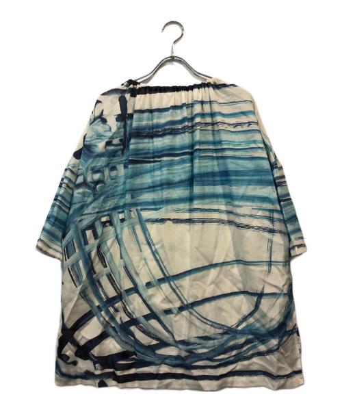 HERALBONY（ヘラルボニー）HERALBONY (ヘラルボニー) リネンブラウス「ももこ」 ブルー サイズ:FREEの古着・服飾アイテム