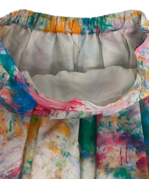 HERALBONY（ヘラルボニー）HERALBONY (ヘラルボニー) フレアスカート「無題(春)」 グリーン×ピンク サイズ:Mの古着・服飾アイテム