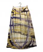 HERALBONYヘラルボニー）の古着「リネンワイドパンツ「ももこ」」｜パープル