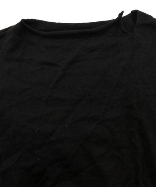 yohji yamamoto+noir（ヨウジヤマモトプリュスノアール）yohji yamamoto+Noir (ヨウジヤマモトプリュスノアール) アシンメトリーニット ブラック サイズ:SIZE 2の古着・服飾アイテム