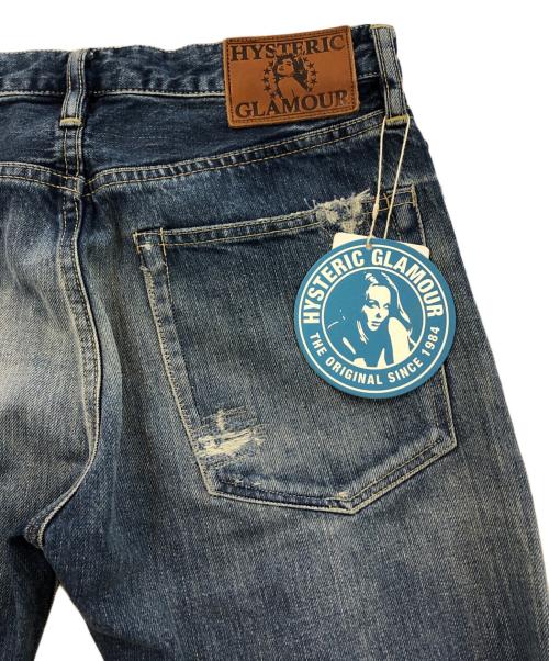 Hysteric Glamour（ヒステリックグラマー）Hysteric Glamour (ヒステリックグラマー) リペア加工スタッズデニムパンツ インディゴ サイズ:SIZE 71cm (W28)の古着・服飾アイテム