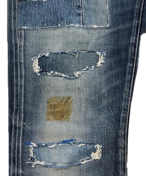 Hysteric Glamour（ヒステリックグラマー）Hysteric Glamour (ヒステリックグラマー) リペア加工スタッズデニムパンツ インディゴ サイズ:SIZE 71cm (W28)の古着・服飾アイテム