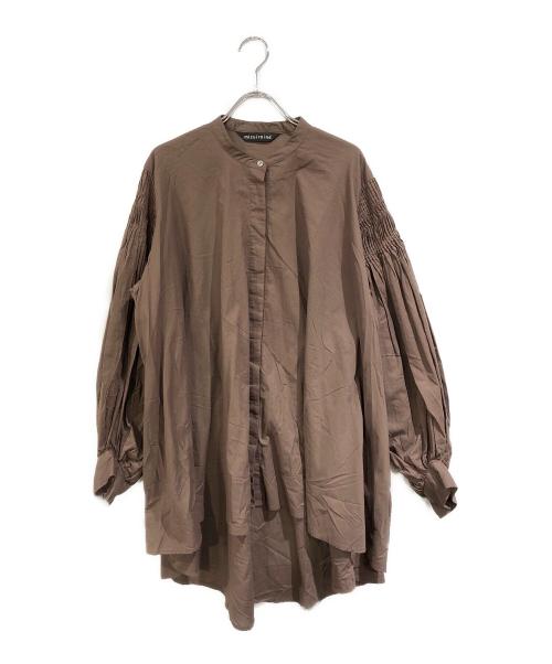 mizuiro-ind（ミズイロインド）mizuiro-ind (ミズイロインド) ピンタックパフスリーブシャツ ブラウン サイズ:-の古着・服飾アイテム