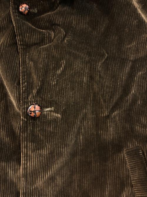 Sears（シアーズ）Sears (シアーズ) ヴィンテージクルミボタンコーデュロイコート オリーブ サイズ:SIZE 42の古着・服飾アイテム