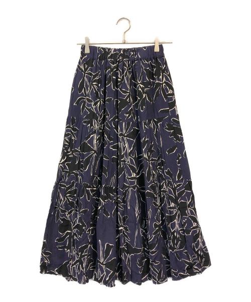 SACRA（サクラ）SACRA (サクラ) ボタニカルプリントロングスカート ネイビー サイズ:SIZE 36の古着・服飾アイテム