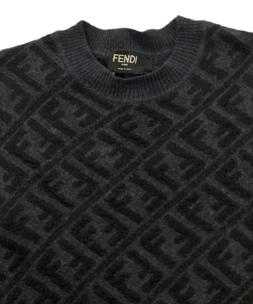 FENDI（フェンディ）FENDI (フェンディ) FFモチーフジャガードニット ブラック サイズ:SIZE 48の古着・服飾アイテム