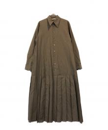 GALERIE VIE（ギャルリーヴィー）の古着「コットンシルクパラシュート プリーツシャツワンピース」｜グレー
