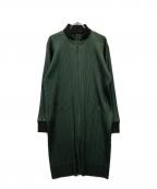 PLEATS PLEASEプリーツプリーズ）の古着「プリーツブルゾンディティールワンピース」｜グリーン